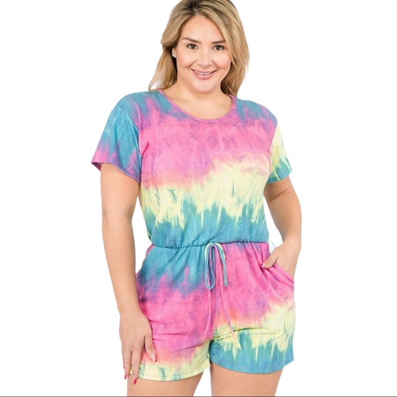 Pants - ❌SOLD OUT❌ Tie Dye French Terry Plus Size Romper